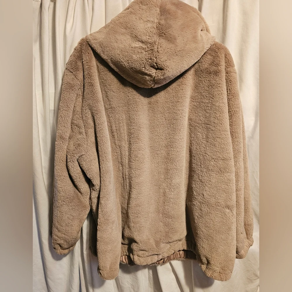 New Nine West Beige Faux Fur Coat Sz 3X